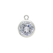 Pendentif 8.5x6.6 mm anneau perpendiculaire - Oxyde de Zirconium - Argent 925|raw }}