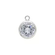 Pendentif 8.5x6.6 mm anneau perpendiculaire - Oxyde de Zirconium - Argent 925