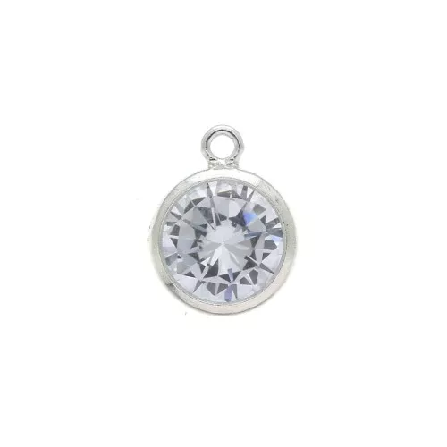 Pendentif 8.5x6.6 mm anneau perpendiculaire - Oxyde de Zirconium - Argent 925