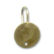 Crochets d'oreilles disques froissés 12 mm bronze x2