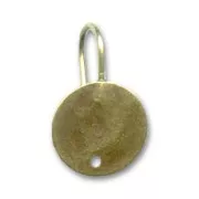 Crochets d'oreilles disques froissés 12 mm bronze x2
