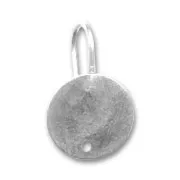 Crochets d'oreilles disques froissés 12 mm argenté vieilli x2
