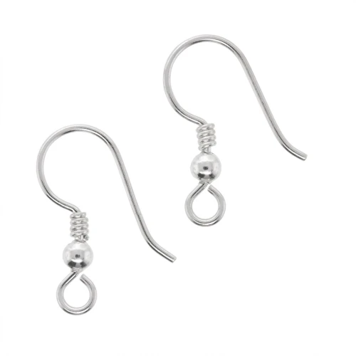 Crochets d'oreilles boules 18 mm Placage argent fin x6