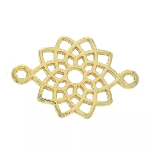 Intercalaire mandala en zamac 2 trous 20 mm - Doré à l'or fin x1