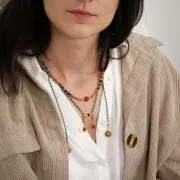 Pendentif médaille étoile du nord 12mm pour la création de bijoux DIY - Doré à l'or fin x1