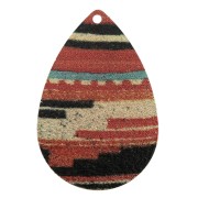 Sequin goutte en acier imprimé ethnique 36x24 mm - Doré / Ethnique x1|raw }}