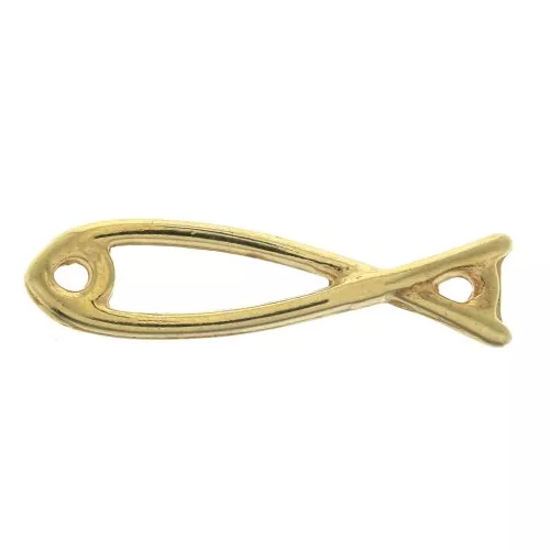 Intercalaire poisson en zamac 2 trous 24 mm - Doré à l'or fin x1