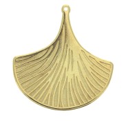 Pendentif feuille de Ginkgo 36x33 mm pour la création de bijoux DIY - Doré à l'or fin x1|raw }}