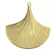 Pendentif feuille de Ginkgo 36x33 mm pour la création de bijoux DIY - Doré à l'or fin x1