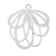 Pendentif fleur 27x25 mm - Placage Argent fin vieilli x1|raw }}