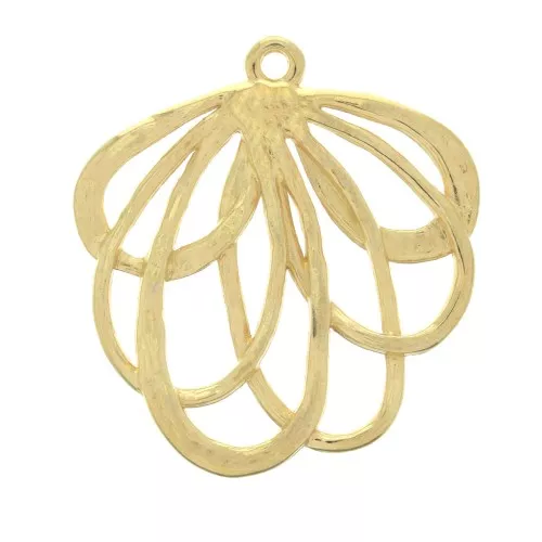 Pendentif fleur 27x25 mm pour la création de bijoux DIY - Doré à l'or fin x1