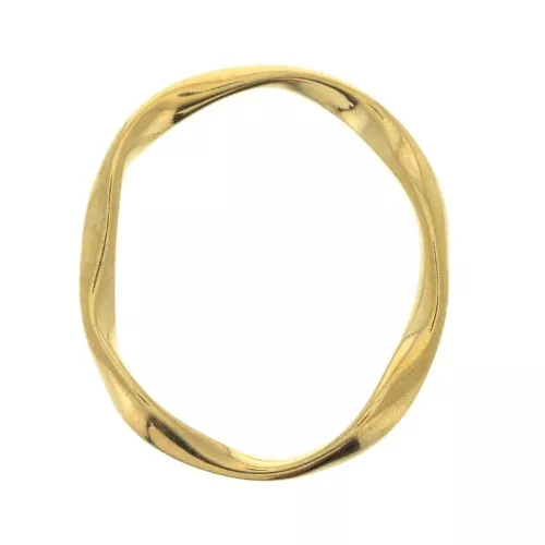 Anneau ovale torsadé 33x27 mm pour la création de bijoux DIY - Doré à l'or fin x1