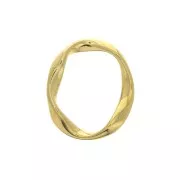 Anneau ovale torsadé 25x20 mm pour la création de bijoux DIY - Doré à l'or fin x1