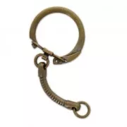 Porte clés rond 20 mm avec chainette - Bronze x1