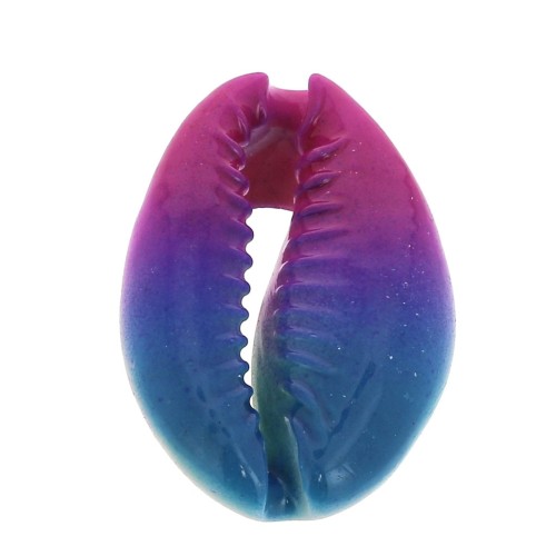 Coquillage Cauri dégradé rose/bleu - effet tie and dye - 20 à 26mm x1