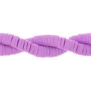 Perles Heishi rondelles en pâte polymère 4x1 mm Parme x45 cm