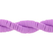 Perles rondelles Heishi en pâte polymère 4x1 mm Parme x45 cm