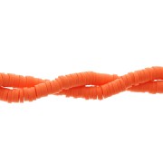 Perles rondelles Heishi en pâte polymère 4x1 mm Orange foncé x39 cm|raw }}