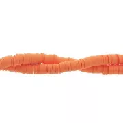 Perles Heishi rondelles en pâte polymère 4x1 mm Saumon x39 cm