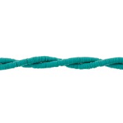 Perles rondelles Heishi en pâte polymère 4x1 mm - Vert pétrole x44cm|raw }}