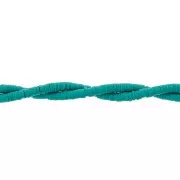 Perles Heishi rondelles en pâte polymère 4x1 mm - Vert pétrole x44cm