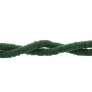 Perles rondelles Heishi en pâte polymère 4x1 mm Vert sapin x39 cm|raw }}