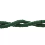 Perles Heishi rondelles en pâte polymère 4x1 mm Vert sapin x39 cm