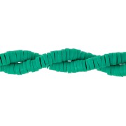 Perles Heishi rondelles en pâte polymère 4.5x1 mm Vert émeraude x39 cm