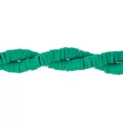 Perles Heishi rondelles en pâte polymère 4.5x1 mm Vert émeraude x39 cm