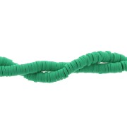 Perles rondelles Heishi en pâte polymère 4x1 mm Vert x39 cm|raw }}
