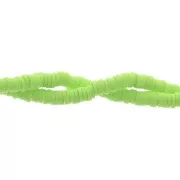 Perles Heishi rondelles en pâte polymère 4x1 mm Vert citron x39 cm