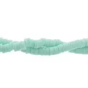 Perles Heishi rondelles en pâte polymère 6x1 mm Mint x44 cm