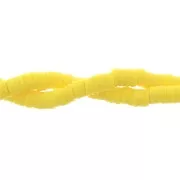 Perles Heishi rondelles  en pâte polymère 5x1 mm Jaune soleil x37 cm