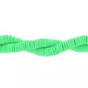 Perles Heishi rondelles  en pâte polymère 5x1 mm Vert clair x39 cm