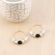 Perles Heishi rondelles  en pâte polymère 5x1 mm Noir x45 cm