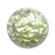 Cabochon artisanal 18 mm Argenté vieilli/Olivine|raw }}