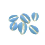 Coquillage Cauri avec résine époxy Bleu pour la création de bijoux - 20 à 25mm x1