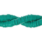 Perles Heishi rondelles  en pâte polymère 6x1 mm - Vert menthe x45 cm