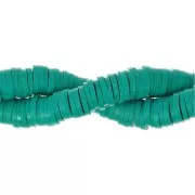 Perles Heishi rondelles  en pâte polymère 6x1 mm - Vert menthe x45 cm