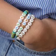 Perles Heishi rondelles  en pâte polymère 6x1 mm Crème x45 cm