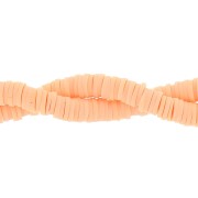 Perles rondelles Heishi en pâte polymère 6x1 mm Saumon x39 cm|raw }}