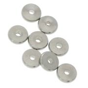 Perles rondelles plates Heishi en Acier Inoxydable 8x2 mmx8|raw }}