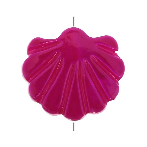 Perle Coquillage en Nacre Magenta - 12mm pour la création de bijoux fantaisie x1