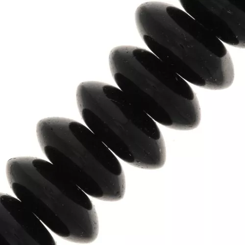 Perles en pierre gemme Agate noire rondelles 8x3.5 mm x15