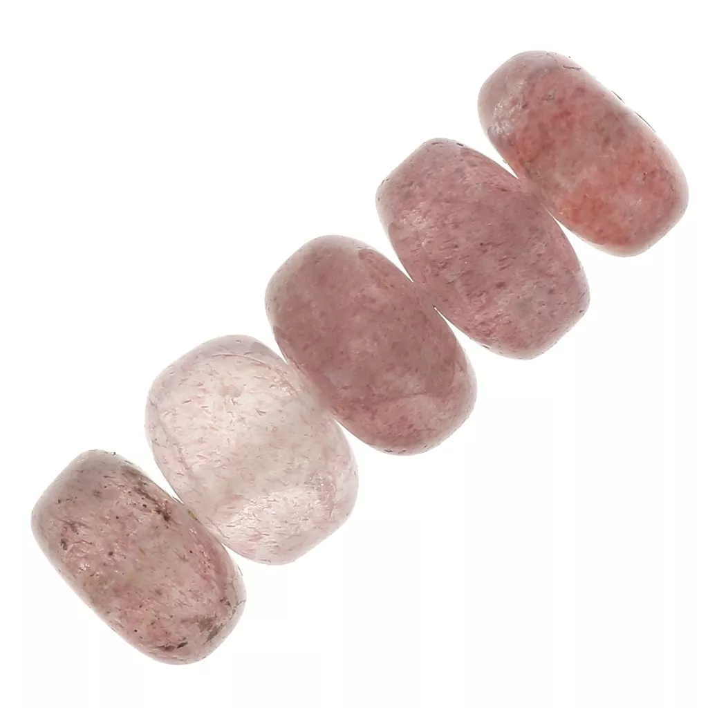 Bracelet Perles Quartz Pastèque 4mm - Fait Main - Sur Mesure - Sans Fermoir - Mixte