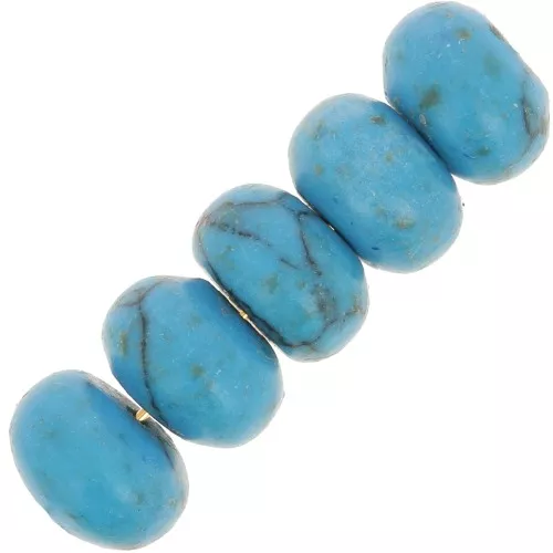 Perles rondelles imitation Turquoise 8x5 mm x15