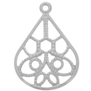 Estampes - pendentifs gouttes ajourées 20x15 mm - Acier inoxydable 304L x4|raw }}