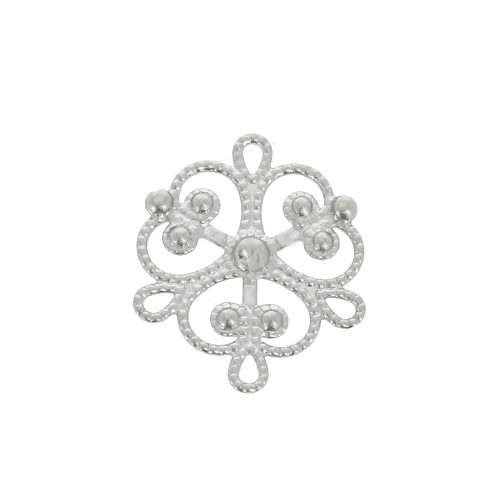 Estampes / intercalaires fleurs ajourées 19x16mm - Acier inox 304L x4