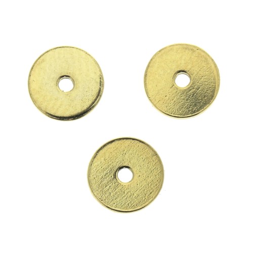 Perles rondelles Heishi - 5x0.5 mm - Doré à l'or fin x10