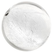 Ronde Murano 12 mm feuille d'argent Crystal x1